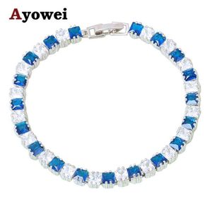 Amazing Jewelry Charm Bracelets Deep Blue zircon Silver tone Lowest Distinctive Fashion Jewelry for Women TBS1080A223d