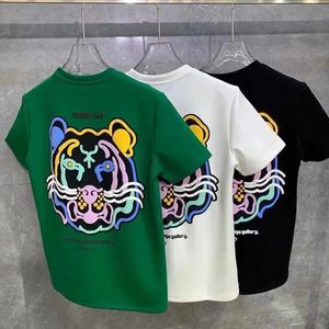 サマーボーイズ半袖TシャツトップピュアコットンミドルプリントファッションTシャツ240308