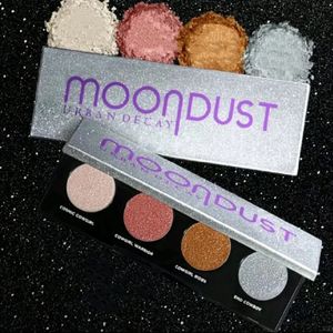 Paleta de sombras com glitter super brilhante, 4 cores, poeira lunar, à prova d'água, brilho, olhos foscos, pigmento, destaque, maquiagem, cosméticos 240315