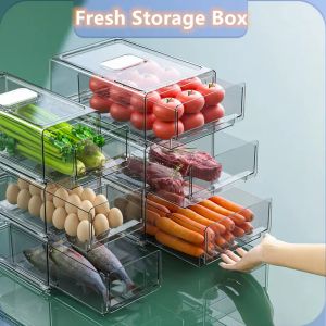 Cassette per il frigorifero cucina scatola di stoccaggio del cassetto frutta vegebile freschi freschi di stoccaggio impilabile frigorizzino organizzatore cabinetto cabinetto