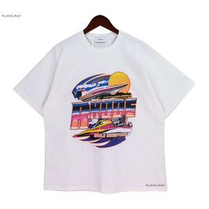 Rhude T Shirt Europe America Mens T Shirt Rhude Designer Brand Clothing Round Neck High Quality Short Hleeve Us Size S-XXL 670