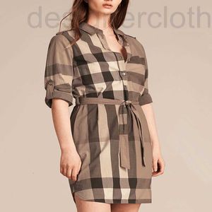 デザイナーベーシックカジュアルドレス女性のスリムフィットクラシックパターンシャツドレス、5色利用可能7at3