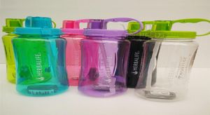 8 Color Big Capacity Transparent 2L 2000ml Fashion Portable Space Herbalife Nutrition Custom Shaker straps straw water Bottle C1811485222