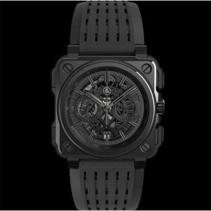 СКИДКА 12% на часы Модель BR Спортивный резиновый ремешок для часов Кварцевый колокольчик Роскошные многофункциональные деловые мужские наручные часы Ross из нержавеющей стали