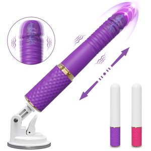 Sex Automatischer Teleskop-Stoßdildo-Vibrator-Massagegerät G-Punkt Einziehbare weibliche Masturbation Sexspielzeug für Erwachsene für Frauen 240312