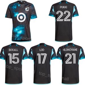 Minnesota United FC 24 25 piłka nożna 10 koszulki Emanuel Reynoso 17 Robin Lod 8 Joseph Rosales 25 Alejandro Bran 22 Teemu Pukki Bongokuhle Hlongwane Zestawy koszulowe