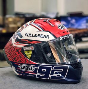 Full Yüz Shoei X14 X-Fourteen MM93 Marc Marcez Kırmızı Beyaz Karınca Redbu LL Motosiklet Kaskı Anti-Fog Visor Adam Binicilik Araba Motokros Yarışı Motosiklet Kask