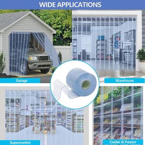 Curtains PVC Curtain Clear Windproof Modern Airconditioning Room Hanging Strips Warehouse Home Window Door Screen Soft Glass