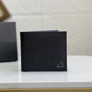 Mens Designer Wallets Luxurys Triangle Mark Purses High-quality Famous Stylist Card Holder Fashion Letters Male Short Clutch Bags Without Original Box