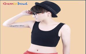 Geminbowl Sport Cosplay Les Pullover Tank Top Short Bustiers Chest Binder Tomboy Cotton Underhirt med Elastic Band16706679