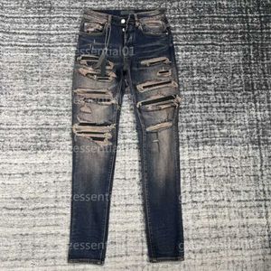 Amirs Jeans für Herren, Designer-Hosen, modisch, lässig, Hip-Hop, Streetwear, Stretch, Slim-Fit, zerrissene Herrenhose, AM Amirly, vielseitige, hübsche Hose, Designer O531