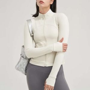 Lu Align Giacca al limone Cappotto Fiess Lu 2024 ad asciugatura rapida Camicie da donna Top sportivi da yoga con zip frontale a maniche lunghe da donna con foro per il pollice Jogger da palestra