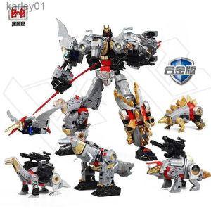 Transformation toys Robots BMB Bateba Dinosaur Battalion Alloy Deformed Toy Shura King Five-in-one Boy Model Robot yq240315