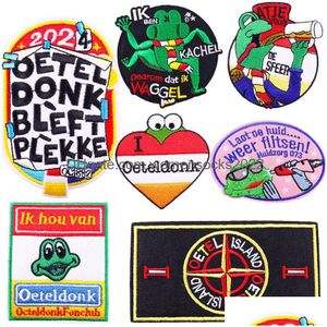 Sewing Notions Tools Cartoon Frog Iron Ones For Clothing Sew On Embroidered Love Repair Applique Clothes Jeans Backpack Jacket Diy Dhjw6