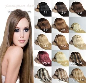 Whole 160gpc 10pcset 100 real human hairbrazilian hair clips in extensions real straight full head high quality1426213