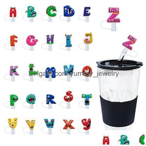 Bere Sts 26 Colori Baby Girl Alfabeti Animali Caffè Sile St Toppers Accessori Er Charms Riutilizzabili Splash Proof Dust Plug Decorat Otkl6