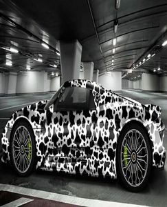 Impressão de vaca preto branco camuflagem vinil adesivo carro envoltório folha com liberação ar diy filme adesivo wrap2223571