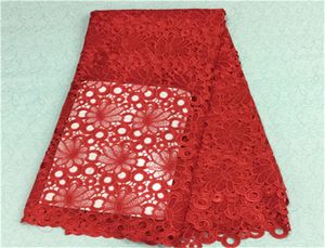 Gorgeous red african embroidery water soluble lace fabric with flower guipure lace cloth for party dress BW1325yardspc2633372