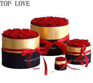 HQ 171219 PCS 46CM PREVERADE ETERNAL ROSES MED BOX NEW Year Valentine039s Gifts Forever Everlasting Rose Wedding Decoratio8759198