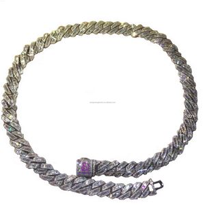 Män mode smycken 18mm 20mm hiphop 925 Sterling Silver Necklace Iced Out VVS Moissanite Diamond Cuban Link Chain