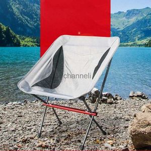 Camp Furniture Tragbarer Outdoor-Camping-Freizeitstuhl, faltbarer Angeln-Rückenstuhl, verschleißfester, bequemer Mondstuhl für Picknick, Wandern, YQ240315