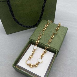 Ожерелье-цепочка с двойной буквой, дизайнерский золотой кулон, роскошные ювелирные изделия в коробке
