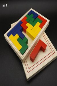 Divertido colorido jogo katamino crianças bebê aprendizagem de madeira geometria brinquedo educativo quebra-cabeça montessori presente precoce302l2906379