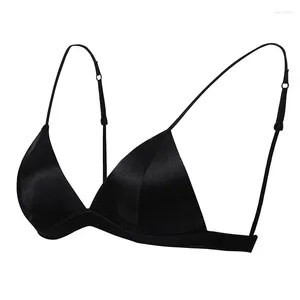 Sutiãs sexy 88% seda natural 12% spandex fio livre fino acolchoado todos os dias bralette branco preto rosa roupa interior