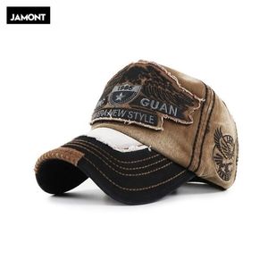 JAMONT Retro Washed Baseball Cap Fitted Cap Hat For Men Bone Women Gorras Casual Casquette Letter Black Cap T200409265G