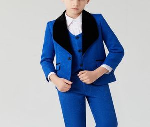 Royal Blue Boy039s Dzieci Formalne noszenie dla dzieci garnitury na przyjęcie weselne nosicielka okazja Dzieci 039S Ostrocie stroje Blaz8381959