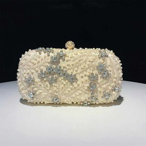 Shoulder Bags Handheld Designer Handbags Tote Banquet Bag Handmade Beaded Embroidered Womens Evening Clutch 240311