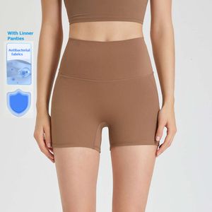 Lu Align Lemon Fiess Yoga Women Soft Summer Antibacterial High Wasit Hot Pants No Front Seams Butt Lift Gym Running Shorts Sportswear Jogg
