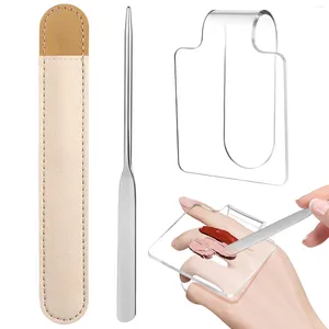 Paleta de pincéis de maquiagem mistura para fundações ferramenta de tonificação bandeja de placa de aço inoxidável portátil com espátula esmalte de gel de unha