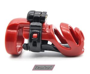 New 3D Design Resin Standard Male Device Penis Lock Adult Bondage Cock Cage With 4 Size Penis Rings Belt Sex Toy For Men5573278