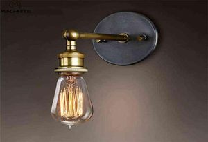 American Retro Sconce Wall Lamps 빈티지 로프트 조명 E27 전구 도금 철 복고풍 산업용 홈 데코 조명기구 루미나리아 H3710297