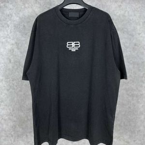 designer balanciaga t shirt slide hoodie light up balenciages high quality Correct Version Correct Version High Quality b Home Bb Embroidered Washed Old Short Sleev