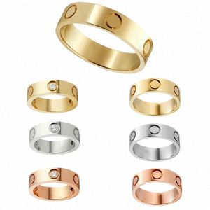 Klassiker älskar ringdesigner kvinnor 4mm 5mm 6mm ringguld pläterad med diamanter designer för älskare bröllopsringar jubileum smycken gåva med låda