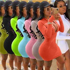 Kobiety Dress Designer Drukowane zamek błyskawiczne wiele dostępnych Seksownych Bodysuit Slim Tight Ladies Spódnica 823