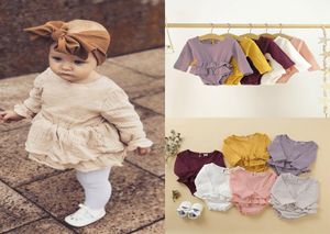 Baby Girl Cotton Romper Newborn Infant Baby Girl Clothes Long Sleeve Romper CottonLinen Jumpsuit Princess Fall New Born Outfits1806313