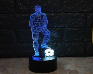 Stylish Lamp Touch Sensor Soccer Shaped 3D Light for Football Sports Fans Gift 7 Färg Byt belysning9929948