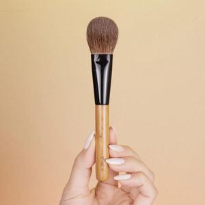 Pincéis de maquiagem Qiaolianggong Professional Handmade Brush Red Squirrel Hair Flat Round Powder Blush Face