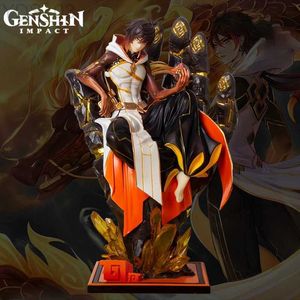 Anime manga 26 cm genshin Impact Morax Zhongli Figura Dwukrzyłowa gra manga Statua PVC Figurina Figurina Model zabawek Prezent YQ240315