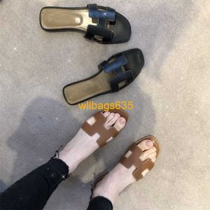 Oran Sandals Summer Leather Tallgers Tisters Beach Sandals Leather Tisters Lychee Mönster Highend Womens Sandals One Foot Sheep Pattern v Have Logo Hbyb3f