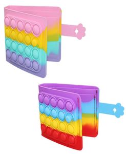Игрушки Push Colorful Bubble Wallet Bag Портативная силиконовая игрушка Extrusion Bubble Girl Coin Purse7253944