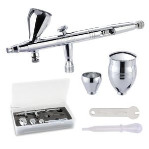Airbrush Set Dual Action Professional Air Brush Kit with 2/5/13CC Spray Cup and Wrench Dropper Tool for Cake Tattoo Painting 240304