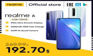 realme 6 NFC Global Version 4GB 128GB Mobile Phone 90Hz Display Helio G90T 30W Flash Charge 64MP Camera Telephone Android Phones8777272