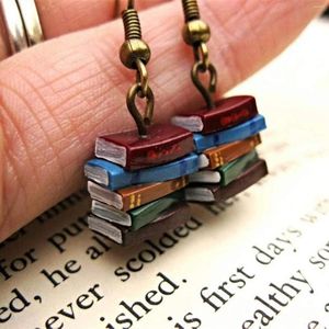 Stud Earrings Retro Small Book Necklace Female Creatives Personality Ladies Bronze Christmas Halloween Accessories Jewelry