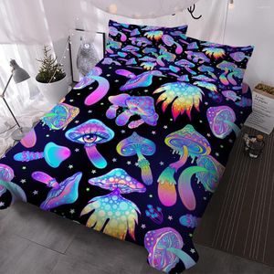 Bedding Sets BlessLiving 3D Colorful Psychedelic Mushroom Duvet Cover For Kids Adults Bedroom Decor Polyester Quilt With Pilowcases