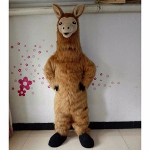 2024 Costume da mascotte lama per adulti 2024 Vestito da festa di Natale di Halloween Vestito in maschera da cartone animato Vestito da carnevale unisex per adulti