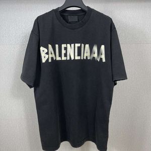 Designer Balanciaga T-Shirt Slide Hoodie Leuchtende Balenciages hohe Qualität Richtige Version Richtige Version Hohe Qualität b Home Klebeband Zeichnung Drucken Washi